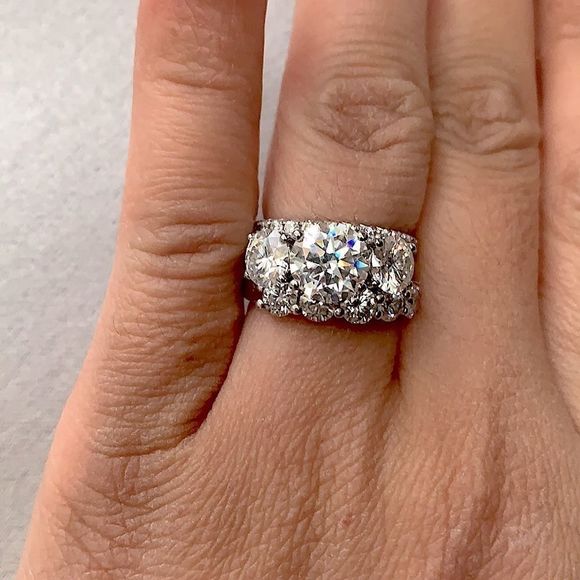 3pcs stone bridal engagement wedding ring - Picture 9 of 16